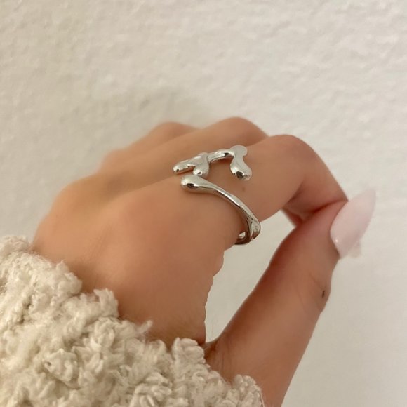 925 Sterling Silver Minimalist Geometric Stackable Dainty Ring Modern Boho Ring - Picture 5 of 6